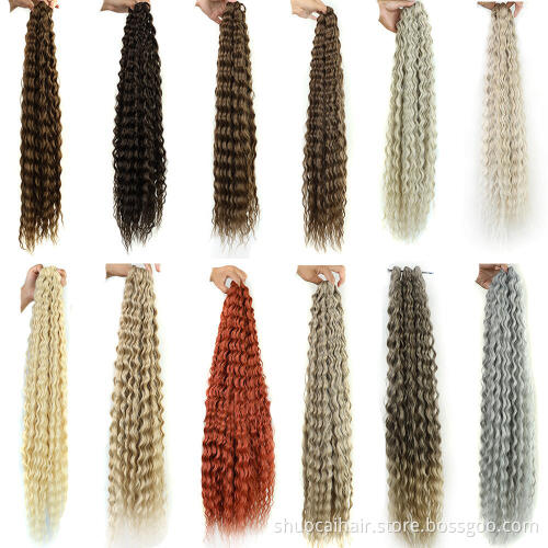 30 Inch Bohemia Crochet Hair Extensions Goddess Synthetic Braiding hair Curly Colored Long Soft Synthetic Hair Extensions